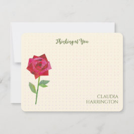 レトロレッドローズオリジナルコラージアートミッドセンチュリー ノートカード