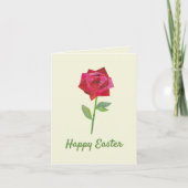 レトロレッドローズキュートヴィンテージ-インスパイアイースター シーズンカード (正面)