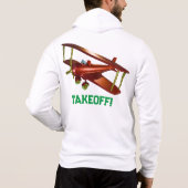 レトロレッドヴィンテージBi-飛行機Tシャツ パーカ (裏面)