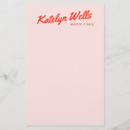 レトロレッド手書きスクリプトタイポグラフィピンク チラシ