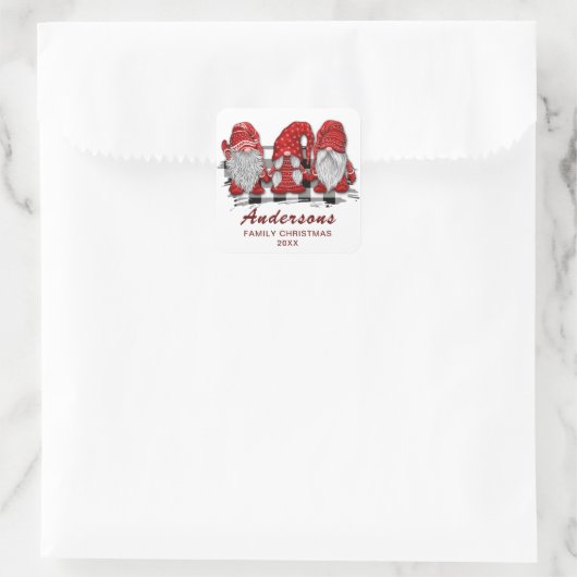 レトロレッド格言クリスマスプレッドホリデー スクエアシール (バッグ)