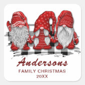 レトロレッド格言クリスマスプレッドホリデー スクエアシール (正面)