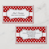レトロレッド水玉模様名刺 名刺 (正面/裏面)