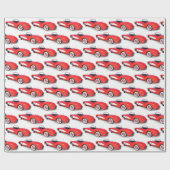 レトロレッド1960コルベットの白 ラッピングペーパー (フラット)