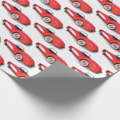 レトロレッド1960コルベットの白 ラッピングペーパー (角)