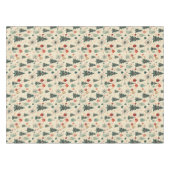 レトロレッド&グリーンクリスマスホリデー テーブルクロス (正面(横))