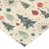 レトロレッド&グリーンクリスマスホリデー テーブルクロス (アングル)