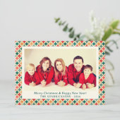 レトロレッド/グリーン/金ゴールドスターズホリデーフォト シーズンカード (スタンド正面)