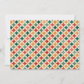 レトロレッド/グリーン/金ゴールドスターズホリデーフォト シーズンカード (裏面)