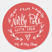 レトロレッド・ザ・ノース・ポール・クリスマス ラウンドシール (正面)