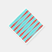 レトロレッド&ターコイズドット紙ナプキンス スタンダードカクテルナプキン (角)