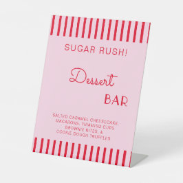 レトロレッド&ピンクストライプバーバチェロレッテ 台座サイン