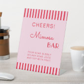 レトロレッド&ピンクストライプバーバチェロレッテ 台座サイン (インサイチュ)