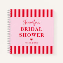 レトロレッド&ピンクストライプブライダルシャワーゲストハウス