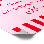 レトロレッド&ピンク推測何人のキスゲームのサイン ポスター (角)