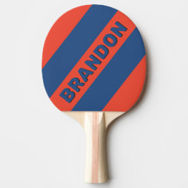 レトロレッド&ブルーはっきりした三ストライプつの名前 卓球ラケット