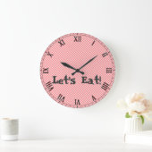 レトロレッ市松模様にドウォール時計 ラージ壁時計 (ホーム)