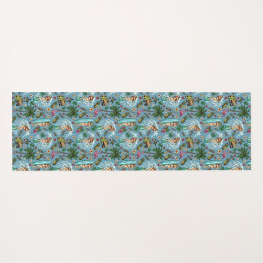 レトロレディーサーファー模様 ヨガマット (裏面(横))