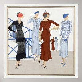 レトロレディースハットハイトハイトウエイトファッションショー ポスター