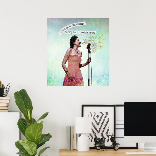 レトロレディーライフはミュージカル歌のポスター ポスター (ホームオフィス)