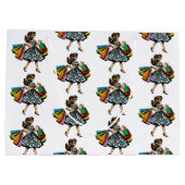 レトロレディー 誕生日プレゼント ラージペーパーバッグ (裏面)