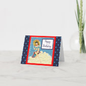 レトロレディ又は彼女の男女兼用誕生日 カード (正面)