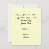 レトロレデスタイリッシュィコーヒーまたはティーソーシャル招待状 招待状 (裏面)