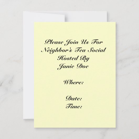 レトロレデスタイリッシュィコーヒーまたはティーソーシャル招待状 招待状 (裏面)