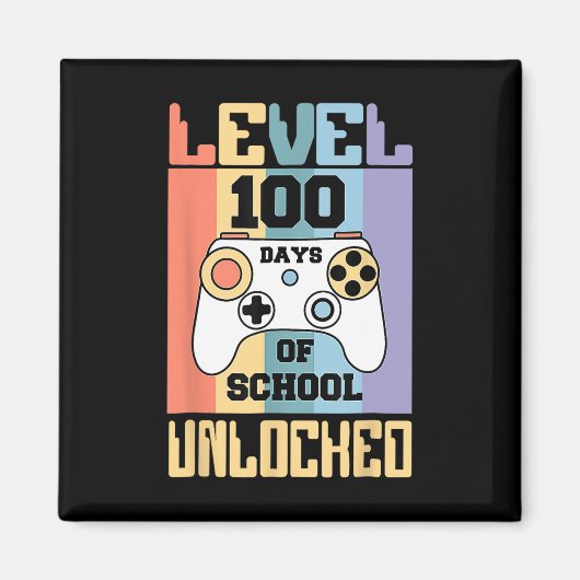 レトロレベル100日の学校のロック解除ゲーマーボーイズ マグネット (正面)