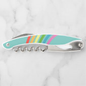 レトロレボーストライプティール（緑がかった色）モノグラム ソムリエナイフ (裏面)