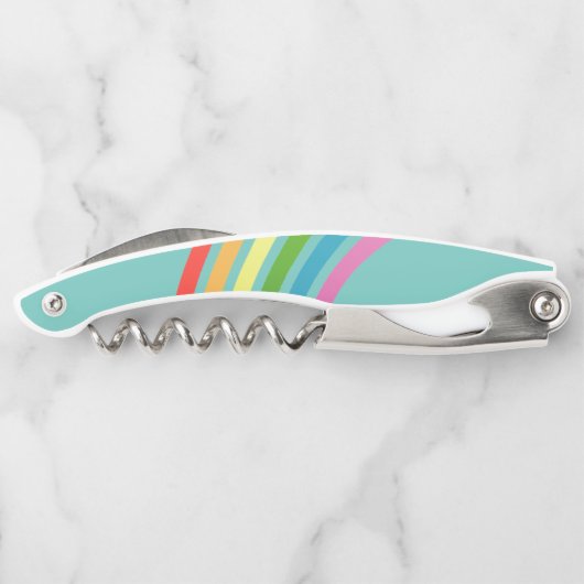 レトロレボーストライプティール（緑がかった色）モノグラム ソムリエナイフ (裏面)