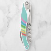 レトロレボーストライプティール（緑がかった色）モノグラム ソムリエナイフ (裏面)