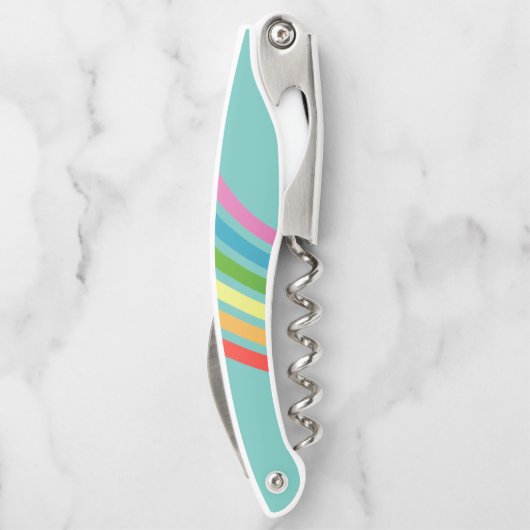 レトロレボーストライプティール（緑がかった色）モノグラム ソムリエナイフ (裏面)