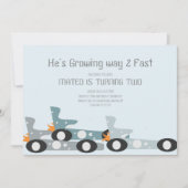 レトロレーシングカームーンスターズバースデーパーティー 招待状 (正面)