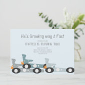 レトロレーシングカームーンスターズバースデーパーティー 招待状 (スタンド正面)