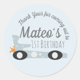 レトロレーシングカームーンスターズファースト誕生日 ラウンドシール