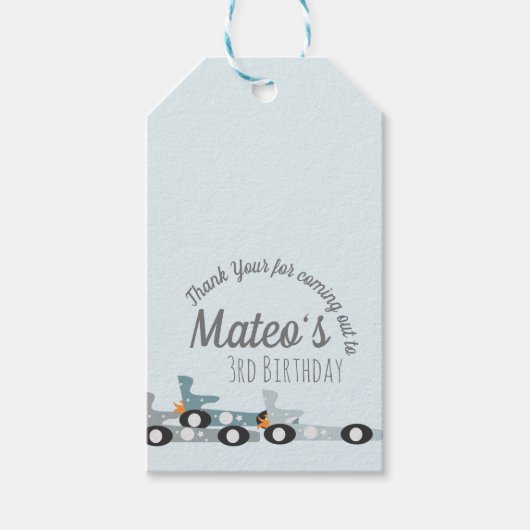 レトロレーシングカームーンスターズ第3誕生日 ギフトタグ (正面)