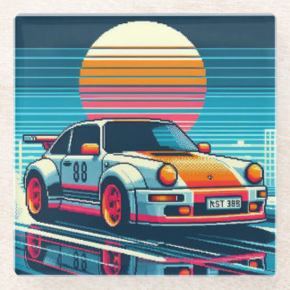 レトロレーシングカー ガラス コースター