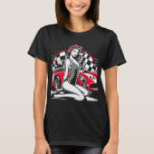 レトロレーシングピンアップ Tシャツ (正面)