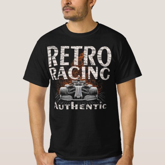 レトロレーシング本格派の車スポーツ Tシャツ (正面)