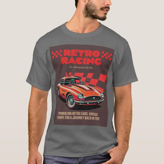 レトロレーシング - 背景あり Tシャツ (正面)
