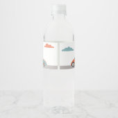 レトロレースカーをテーマにした誕生日 ペットボトルラベル (裏面)