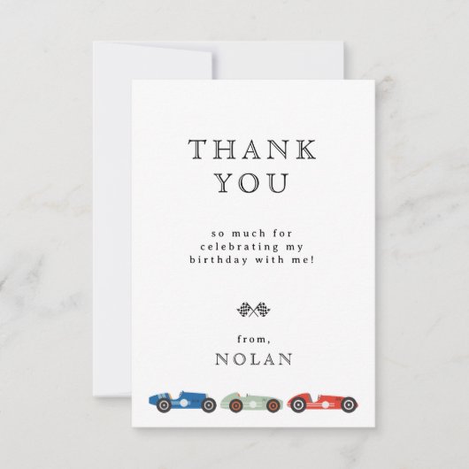 レトロレースカーテーマ誕生日 サンキューカード (正面)