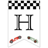 レトロレースカーテーマ誕生日 バンティングフラッグ (第1の旗)