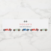 レトロレースカーテーマ誕生日 ペットボトルラベル (シングルラベル)