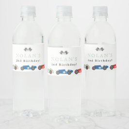 レトロレースカーテーマ誕生日 ペットボトルラベル