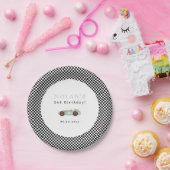 レトロレースカーテーマ誕生日 ペーパープレート (パーティー)