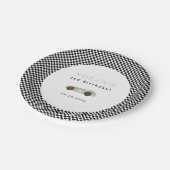 レトロレースカーテーマ誕生日 ペーパープレート (アングル)