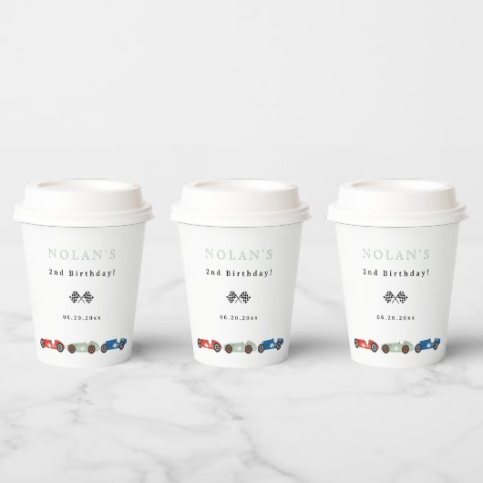 レトロレースカーテーマ誕生日 紙コップ (複数)