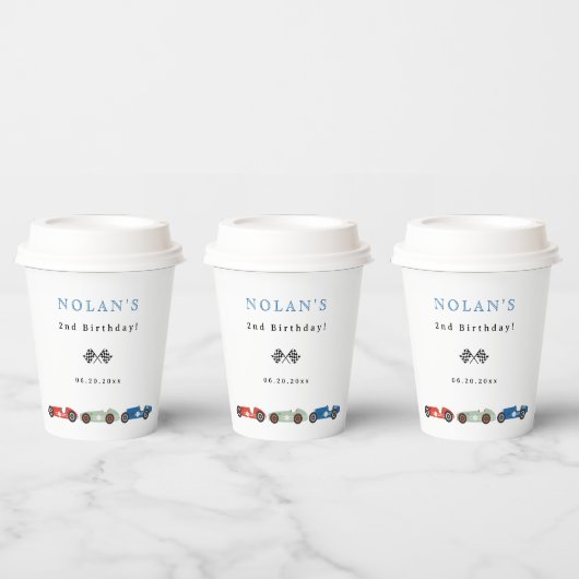 レトロレースカーテーマ誕生日 紙コップ (複数)